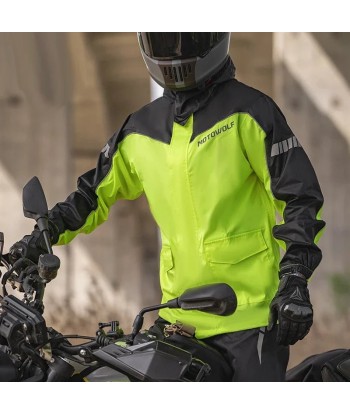 Hochsichtbares Motorrad-Regenmantel-Set | StormShield™ plus qu'un jeu 