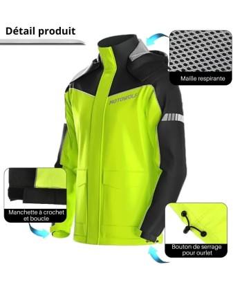 Hochsichtbares Motorrad-Regenmantel-Set | StormShield™ plus qu'un jeu 