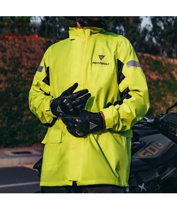 Hochsichtbares Motorrad-Regenmantel-Set | StormShield™ plus qu'un jeu 