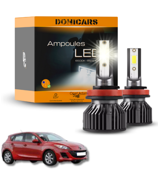 Pack Ampoules LED H11 Mazda 3 phase 2 (2009 à 2013)  - Kit LED Profitez des Offres !