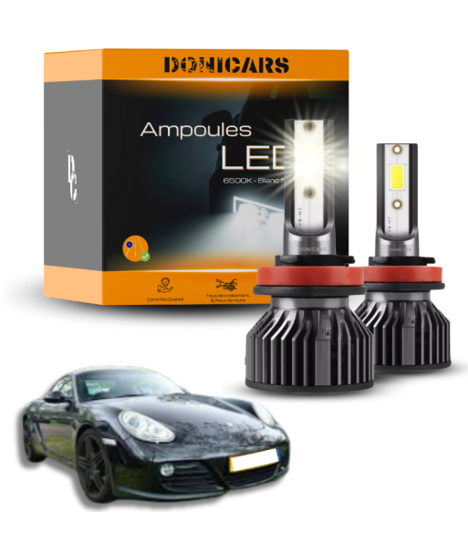 Pack Ampoules LED H7 Porsche Cayman (987 - MK2) (2009 à 2012)  - Kit LED paiement sécurisé