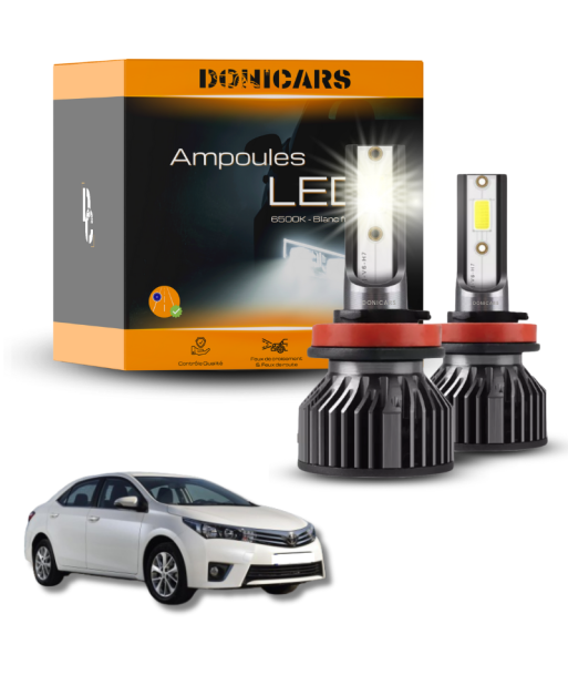 Pack Ampoules LED H11 Toyota Corolla E160 (2013 à 2023)  - Kit LED Véritable concentré