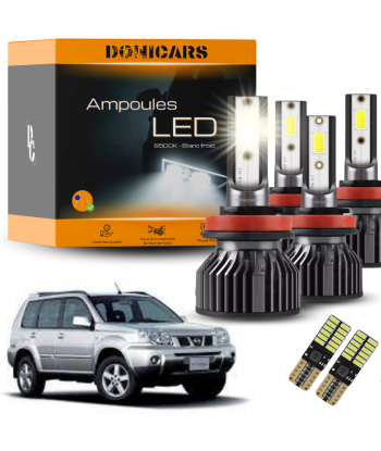 Pack Complet x4 Ampoules LED H4 Nissan X-Trail T30 (2001 - 2007) + LED T10 Feux de Position votre restaurant rapide dans 