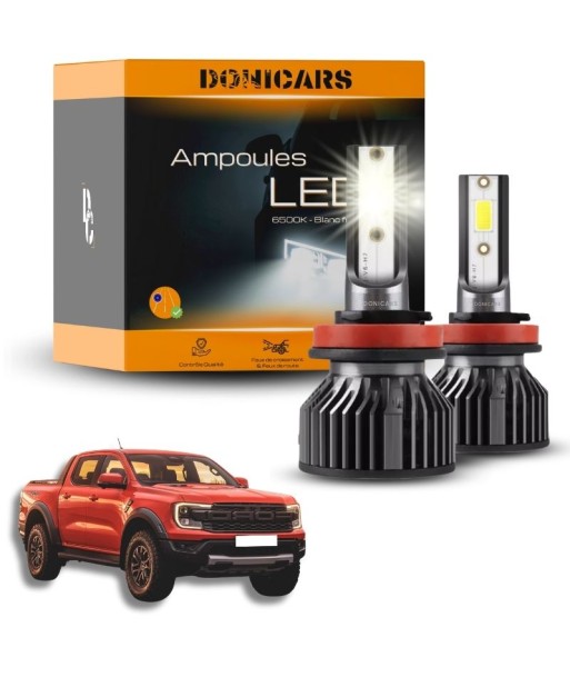 Pack Ampoules LED H11 Ford Ranger 3 (2013 à 2022) - Kit LED Feux de croisement brillant des détails fins