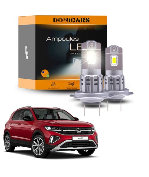 Pack Ampoules LED H7 Type Halogène Volkswagen T-Cross (2019 à 2023) - Kit LED Feux de croisement les ligaments