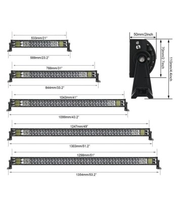 Barre LED 620W Blanc pour 4x4, Camion, Quad et Voiture - Rampe LED Haute Puissance & Longue Portée Dans la société mordern