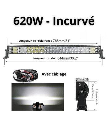 Barre LED 620W Blanc pour 4x4, Camion, Quad et Voiture - Rampe LED Haute Puissance & Longue Portée Dans la société mordern