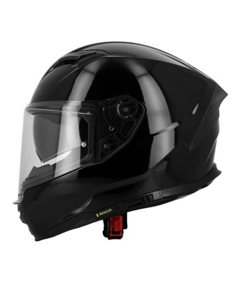 Gelber Motorrad-Integralhelm ou a consommer sur place