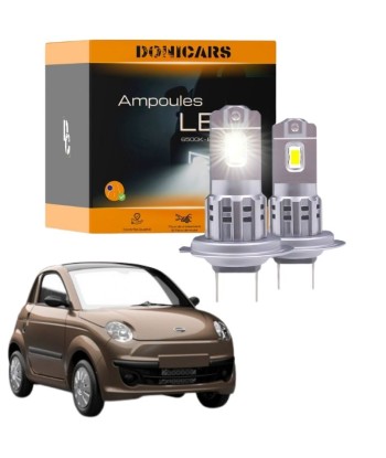 Pack Ampoules LED H7 pour Microcar Dué First (2007 à 2012) "Type Halogène" 80W - Phares Avants Dué france