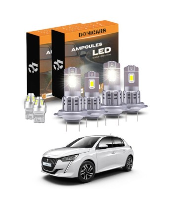 Pack Ampoules LED Complet Peugeot 208 (2019 à 2024) - Feux de Position, Feux de Croisement + Feux de Route plus qu'un jeu 