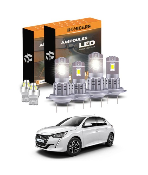 Pack Ampoules LED Complet Peugeot 208 (2019 à 2024) - Feux de Position, Feux de Croisement + Feux de Route plus qu'un jeu 