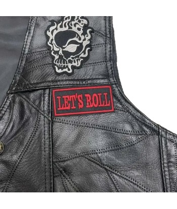 Leder-Bikerweste mit Spitze – Skull Rider meilleur choix