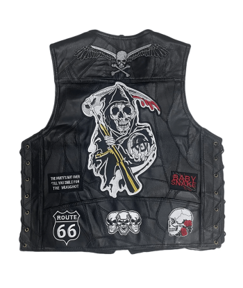 Biker-Lederweste im Sons of Anarchy-Stil en stock